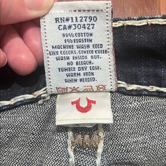 True Religion Dark Indigo Flare Jeans - Picture 3 of 11